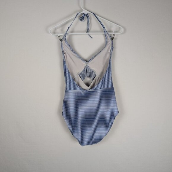 Aerie Blue Striped One piece Swim Suit - Picture 2 of 3